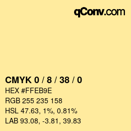 カラーコード: CMYK 0 / 8 / 38 / 0 | qconv.com