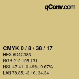 Color code: CMYK 0 / 8 / 38 / 17 | qconv.com