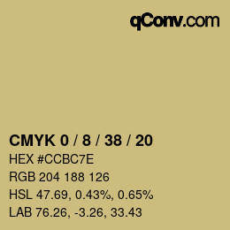 颜色代码: CMYK 0 / 8 / 38 / 20 | qconv.com