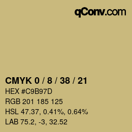 Color code: CMYK 0 / 8 / 38 / 21 | qconv.com
