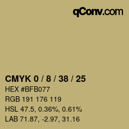 Color code: CMYK 0 / 8 / 38 / 25 | qconv.com