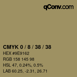 颜色代码: CMYK 0 / 8 / 38 / 38 | qconv.com