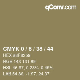 カラーコード: CMYK 0 / 8 / 38 / 44 | qconv.com