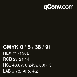 カラーコード: CMYK 0 / 8 / 38 / 91 | qconv.com