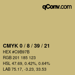 カラーコード: CMYK 0 / 8 / 39 / 21 | qconv.com