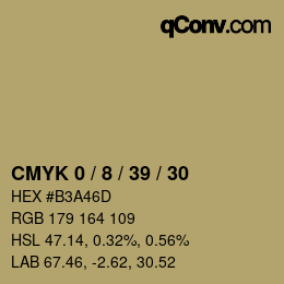 カラーコード: CMYK 0 / 8 / 39 / 30 | qconv.com