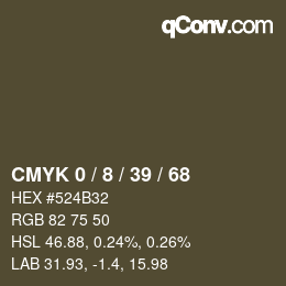 カラーコード: CMYK 0 / 8 / 39 / 68 | qconv.com