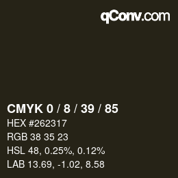 Color code: CMYK 0 / 8 / 39 / 85 | qconv.com