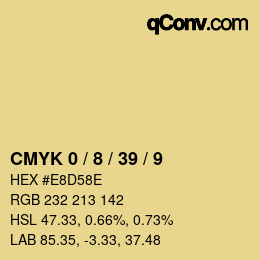 Color code: CMYK 0 / 8 / 39 / 9 | qconv.com