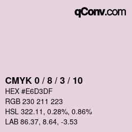 カラーコード: CMYK 0 / 8 / 3 / 10 | qconv.com