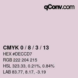 Color code: CMYK 0 / 8 / 3 / 13 | qconv.com