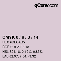 カラーコード: CMYK 0 / 8 / 3 / 14 | qconv.com