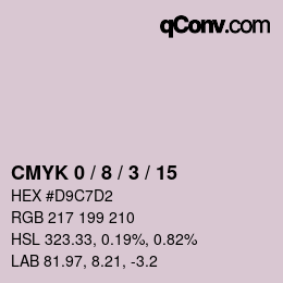 カラーコード: CMYK 0 / 8 / 3 / 15 | qconv.com