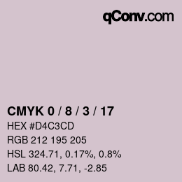 颜色代码: CMYK 0 / 8 / 3 / 17 | qconv.com