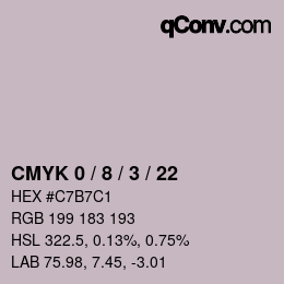 Color code: CMYK 0 / 8 / 3 / 22 | qconv.com