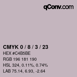 Farbcode: CMYK 0 / 8 / 3 / 23 | qconv.com