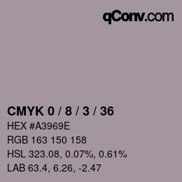 Color code: CMYK 0 / 8 / 3 / 36 | qconv.com