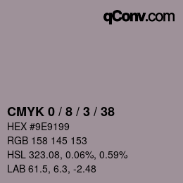 Color code: CMYK 0 / 8 / 3 / 38 | qconv.com