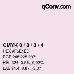 Farbcode: CMYK 0 / 8 / 3 / 4 | qconv.com