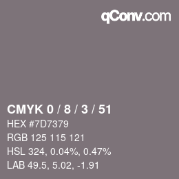 Color code: CMYK 0 / 8 / 3 / 51 | qconv.com