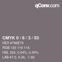 Color code: CMYK 0 / 8 / 3 / 53 | qconv.com