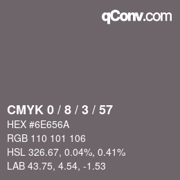 Color code: CMYK 0 / 8 / 3 / 57 | qconv.com