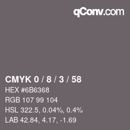 Color code: CMYK 0 / 8 / 3 / 58 | qconv.com