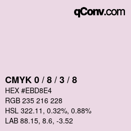 カラーコード: CMYK 0 / 8 / 3 / 8 | qconv.com