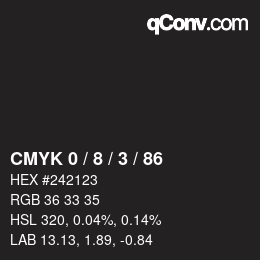 Color code: CMYK 0 / 8 / 3 / 86 | qconv.com