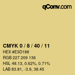 カラーコード: CMYK 0 / 8 / 40 / 11 | qconv.com