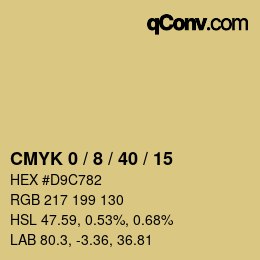カラーコード: CMYK 0 / 8 / 40 / 15 | qconv.com