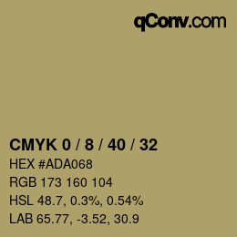 カラーコード: CMYK 0 / 8 / 40 / 32 | qconv.com