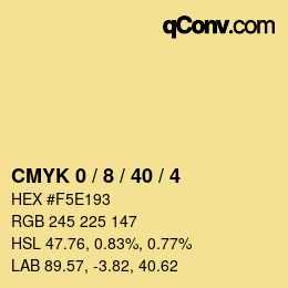 Color code: CMYK 0 / 8 / 40 / 4 | qconv.com