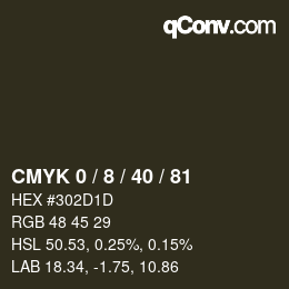 Color code: CMYK 0 / 8 / 40 / 81 | qconv.com