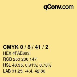 Color code: CMYK 0 / 8 / 41 / 2 | qconv.com