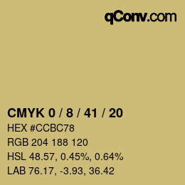 Color code: CMYK 0 / 8 / 41 / 20 | qconv.com