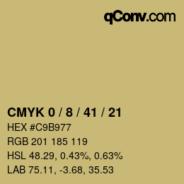カラーコード: CMYK 0 / 8 / 41 / 21 | qconv.com