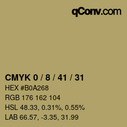 カラーコード: CMYK 0 / 8 / 41 / 31 | qconv.com