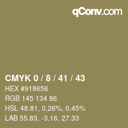 颜色代码: CMYK 0 / 8 / 41 / 43 | qconv.com