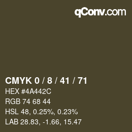 Color code: CMYK 0 / 8 / 41 / 71 | qconv.com