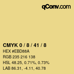 Farbcode: CMYK 0 / 8 / 41 / 8 | qconv.com