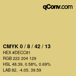 カラーコード: CMYK 0 / 8 / 42 / 13 | qconv.com