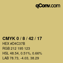 カラーコード: CMYK 0 / 8 / 42 / 17 | qconv.com