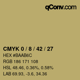 カラーコード: CMYK 0 / 8 / 42 / 27 | qconv.com