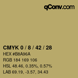 颜色代码: CMYK 0 / 8 / 42 / 28 | qconv.com