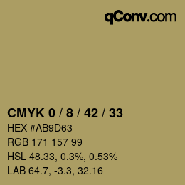 カラーコード: CMYK 0 / 8 / 42 / 33 | qconv.com