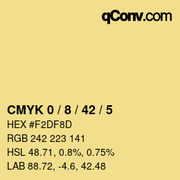 颜色代码: CMYK 0 / 8 / 42 / 5 | qconv.com