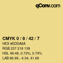 カラーコード: CMYK 0 / 8 / 42 / 7 | qconv.com