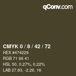 Color code: CMYK 0 / 8 / 42 / 72 | qconv.com