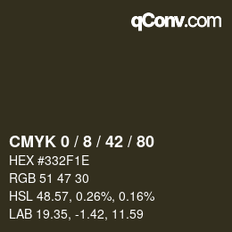 カラーコード: CMYK 0 / 8 / 42 / 80 | qconv.com